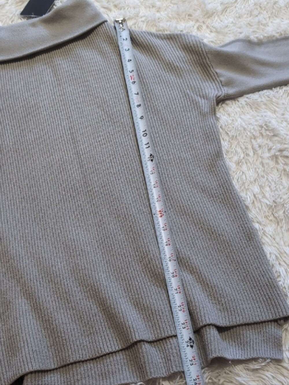 NWT Devotion by Cyrus Grey Ribbed Knit Turtleneck Tunic Length Sweater Small - Picture 10 of 10
